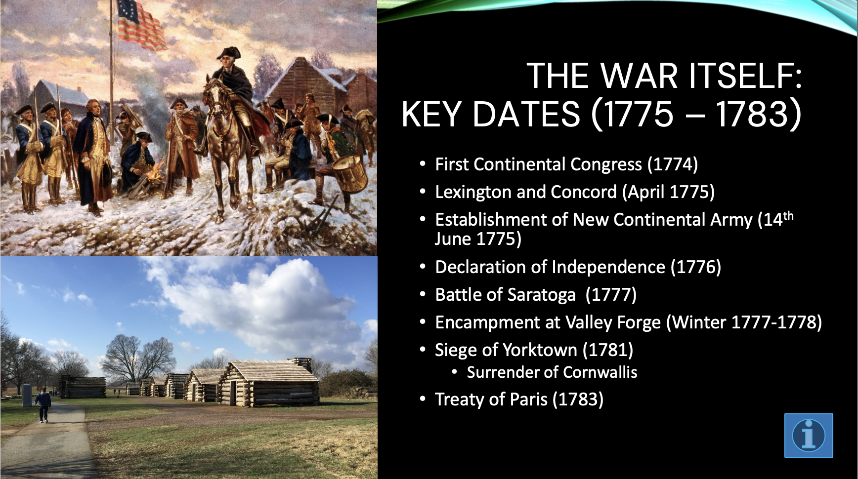 Timeline of key events between 1700 and 1850