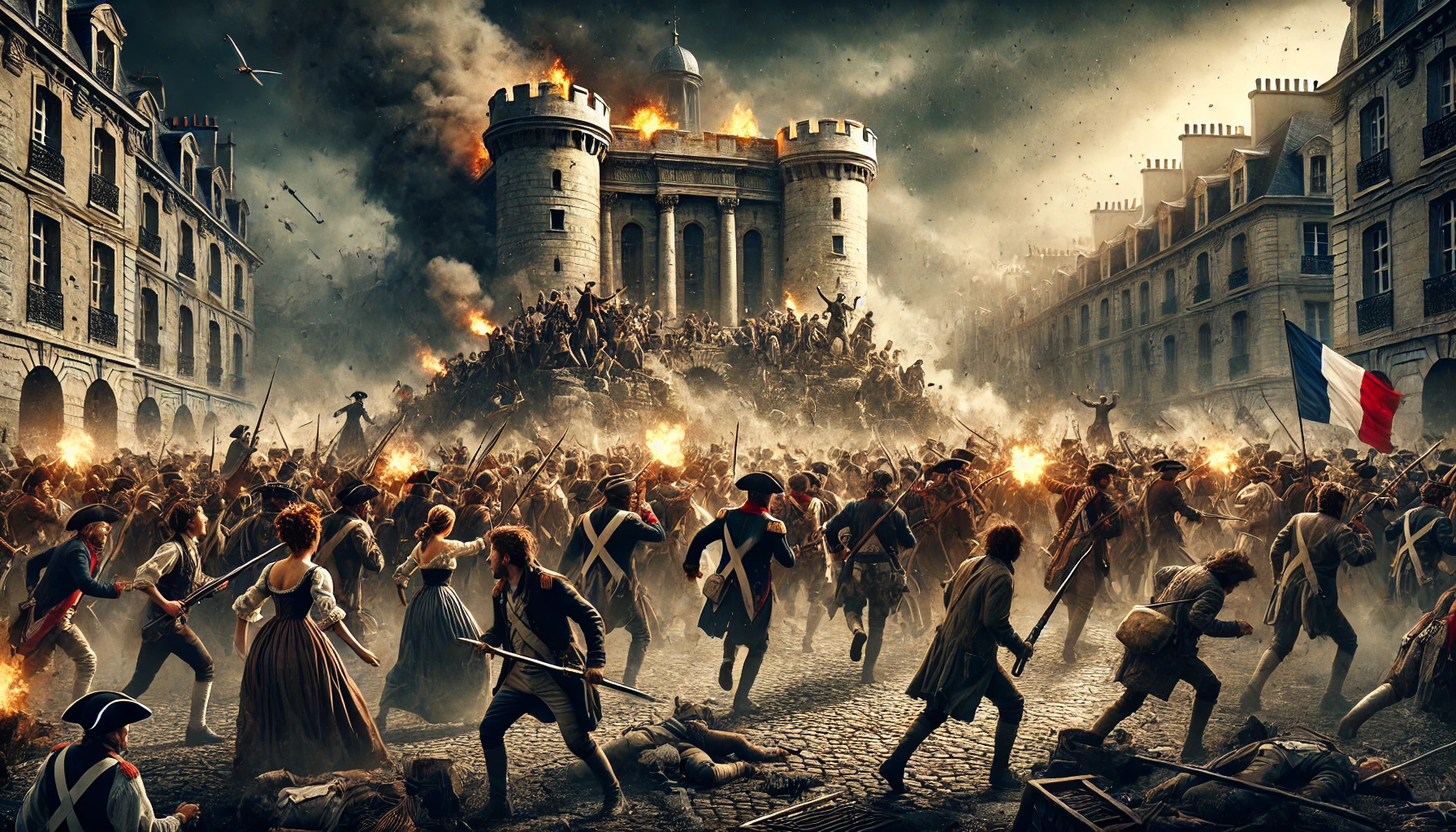 Angry mob of armed citizens storm the Bastille